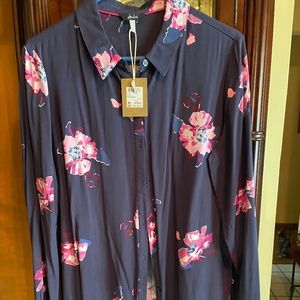 Joules Womens size 10 Navy Floral Blouse Elvina  New With Tags